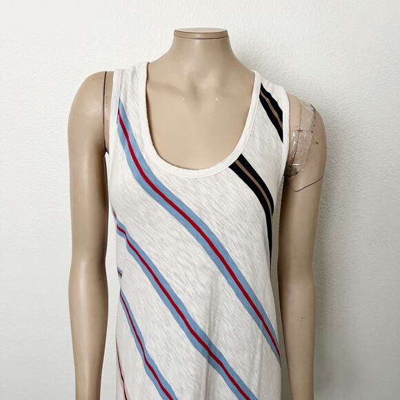 [LOFT] Lou & Grey Striped Slub Jersey Tank Midi Dress Scoop Neck Side Slit Sz XL - Picture 5 of 11